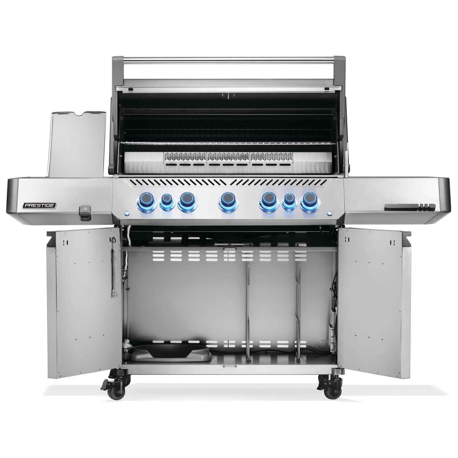 Napoleon P665VRSIBNSS Prestige 665 Propane Gas Grill w/ Infrared Side & Rear Burner - Stainless Steel - Interior - White Background thumbnail