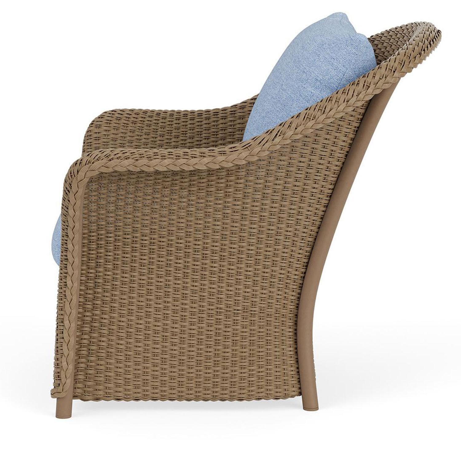 Lloyd Flanders Weekend Retreat Lounge Chair in Fawn Finish W/ Demo Skyway Fabric thumbnail