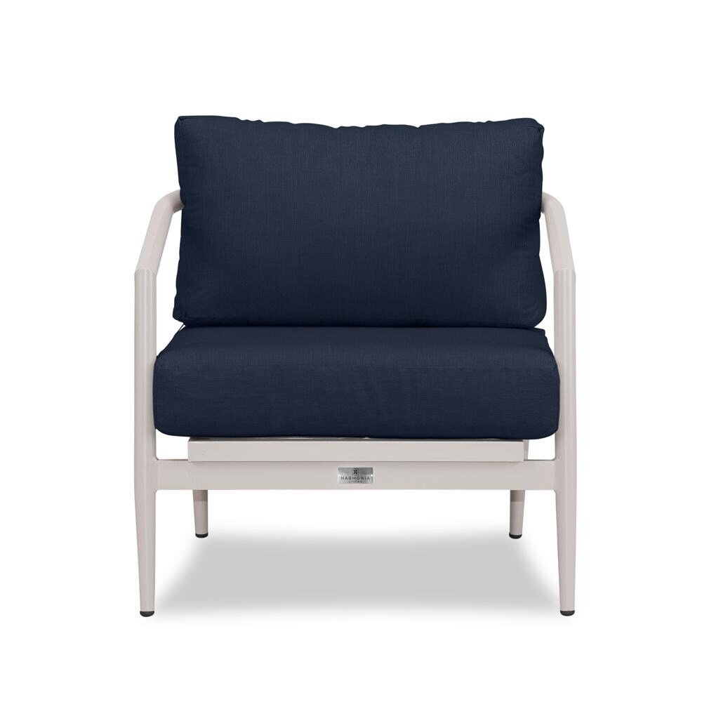 Midnight Cove Aluminum Club Chair in Urban Stone/Spectrum Indigo by Lakeview Outdoor Designs