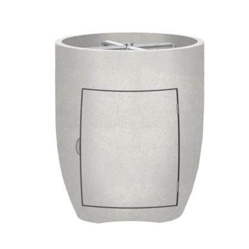 Pentola 3 24-in Round GFRC Propane Fire Urn in Ultra White by Prism Hardscapes