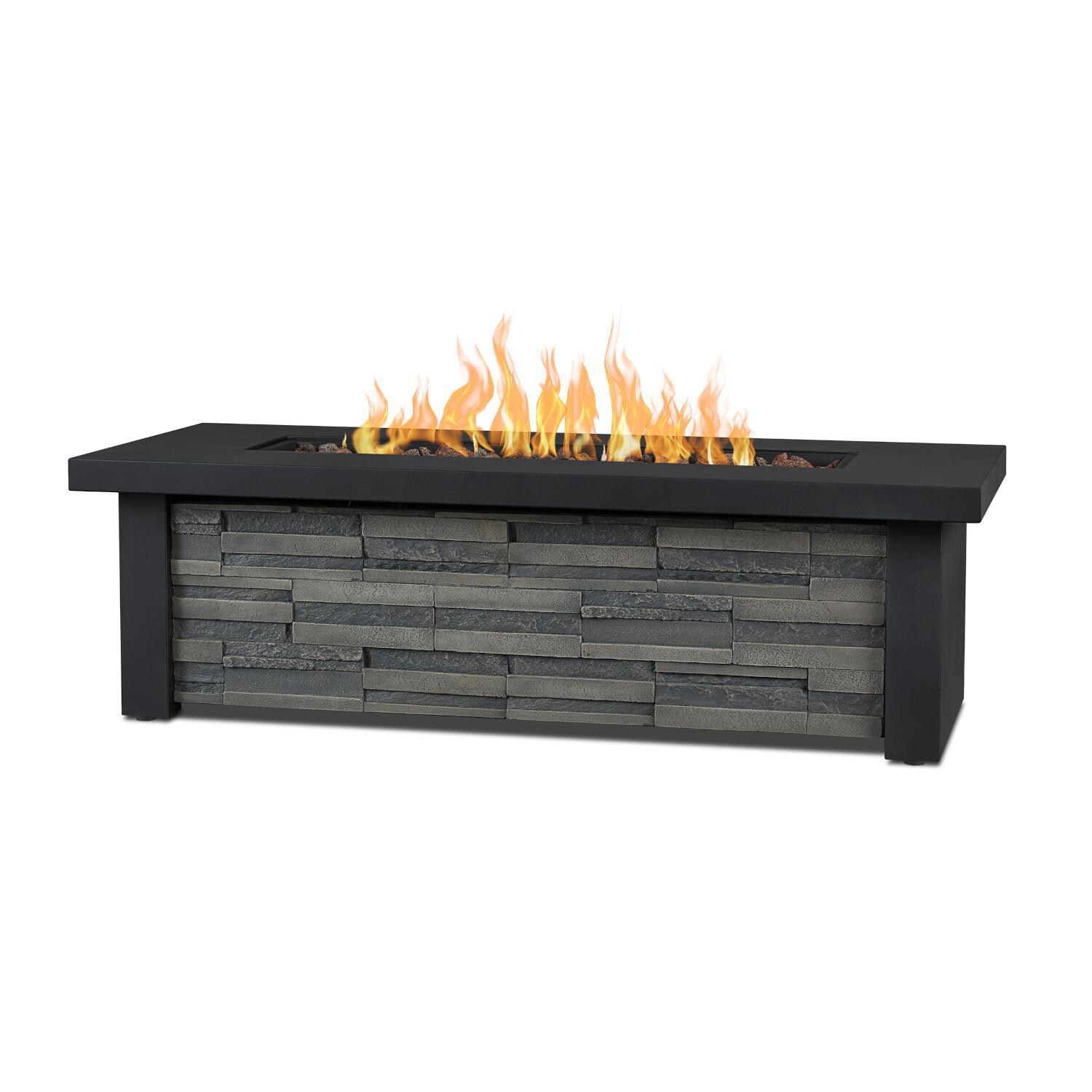 Lakeview Outdoor Designs SC-C1460NG-SS Mysticwood 48-Inch Rectangle Natural Gas Fire Table - Flames thumbnail