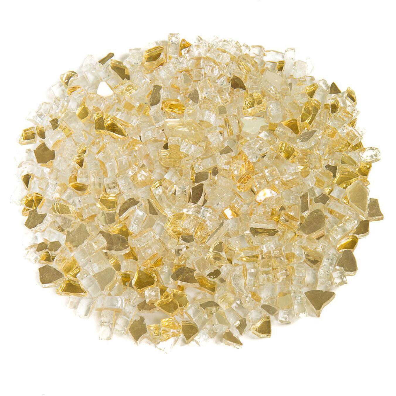 BBQGuys Signature Series 1/4-Inch White Gold Reflective Fire Glass - Top View thumbnail