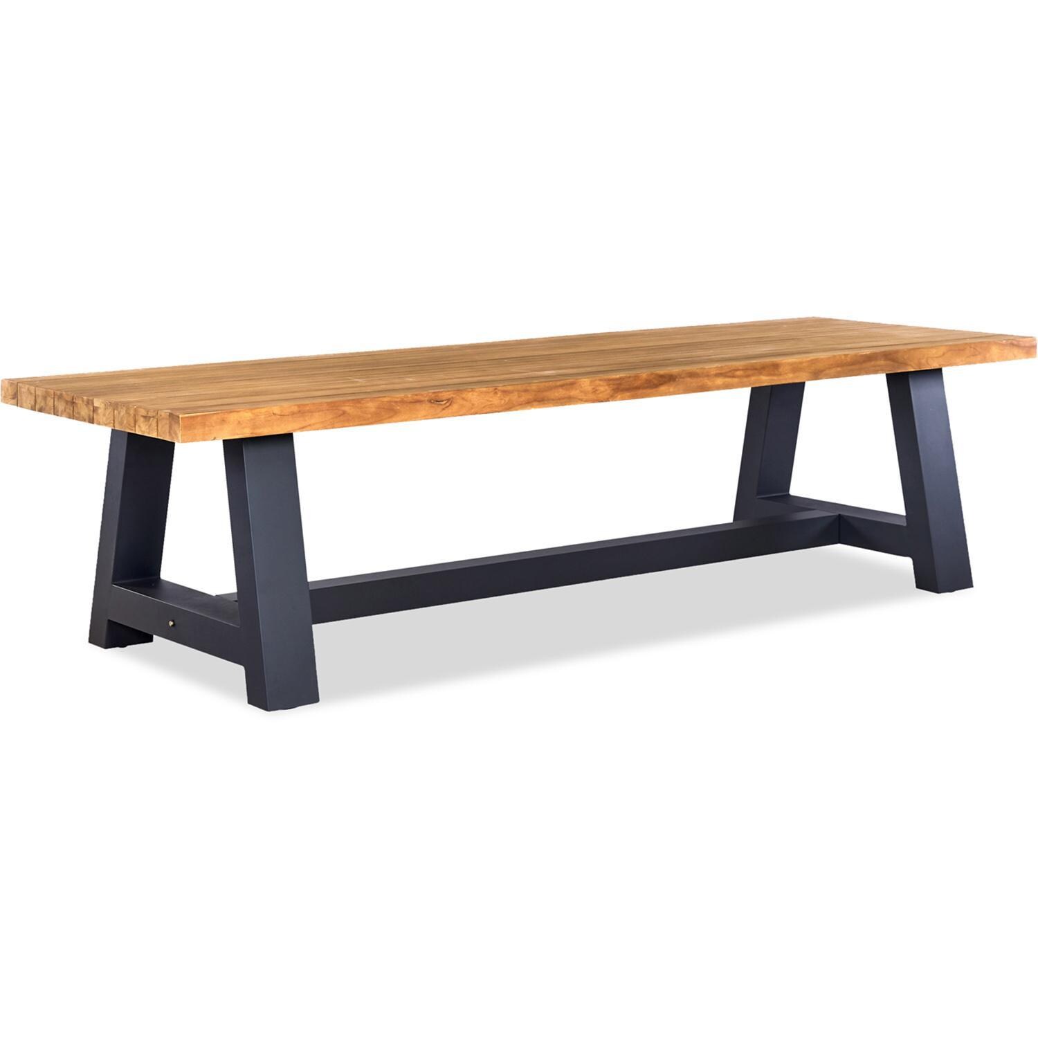 Wood Grove 6 Seat Reclaimed Teak Outdoor Dining Table By Lakeview - Angled View - White Background thumbnail