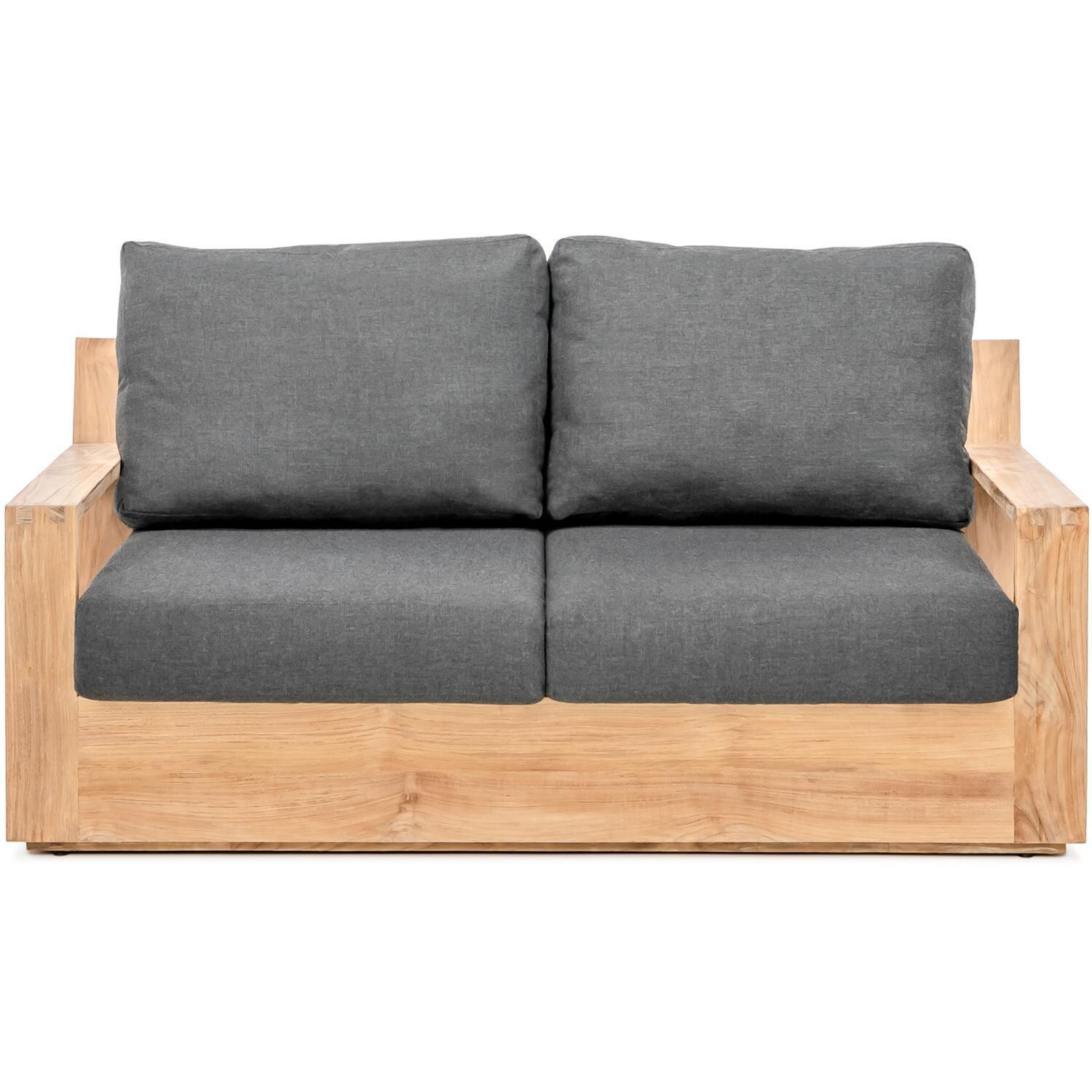 Atlantic Teak Patio Loveseat in Carbon By Teak + Table