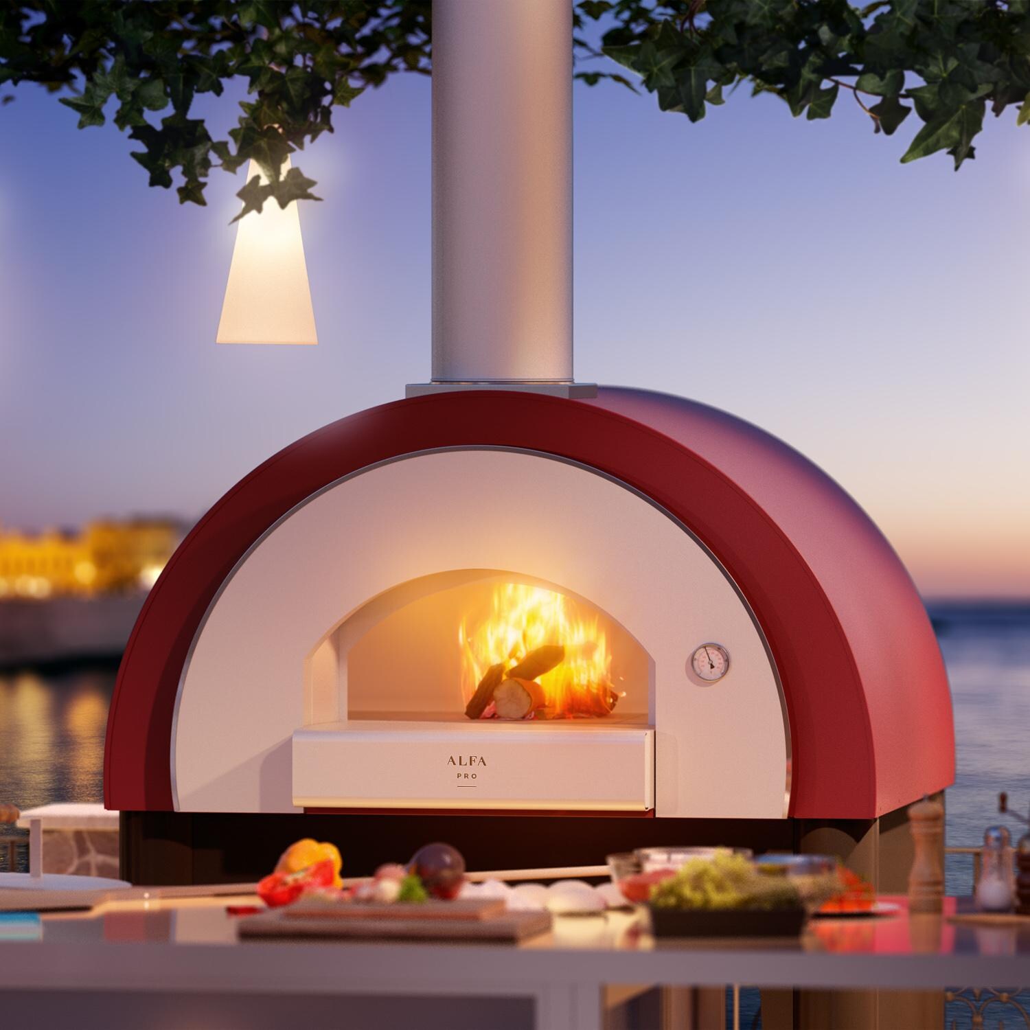 Alfa Quick 47-Inch Outdoor Wood-Fired Pizza Oven - FXQUIU-LROA