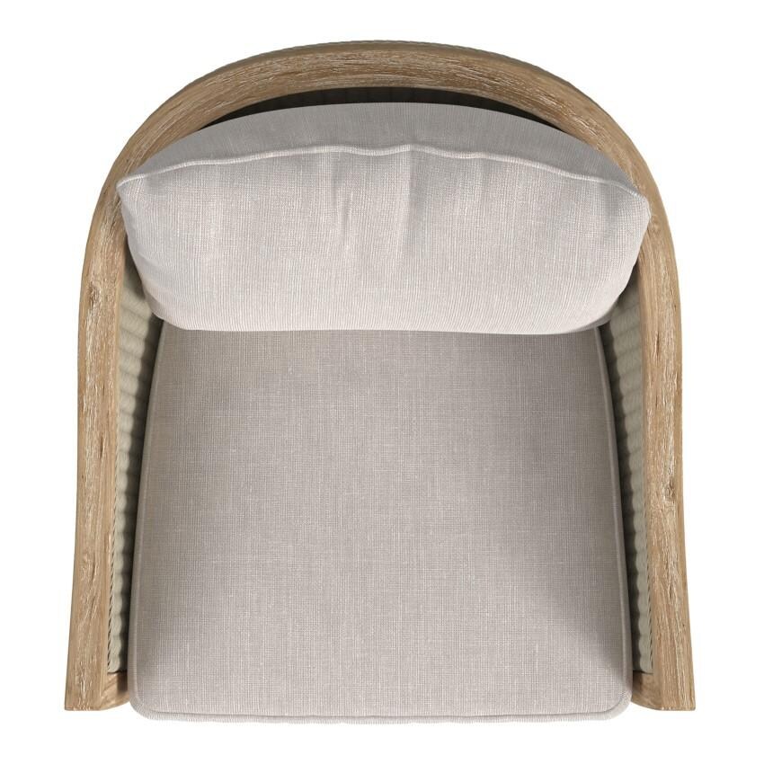 Cambria Teak Swivel Club Chair in Light Wood/Canvas Canvas by Sunset West - Top View - White Background thumbnail