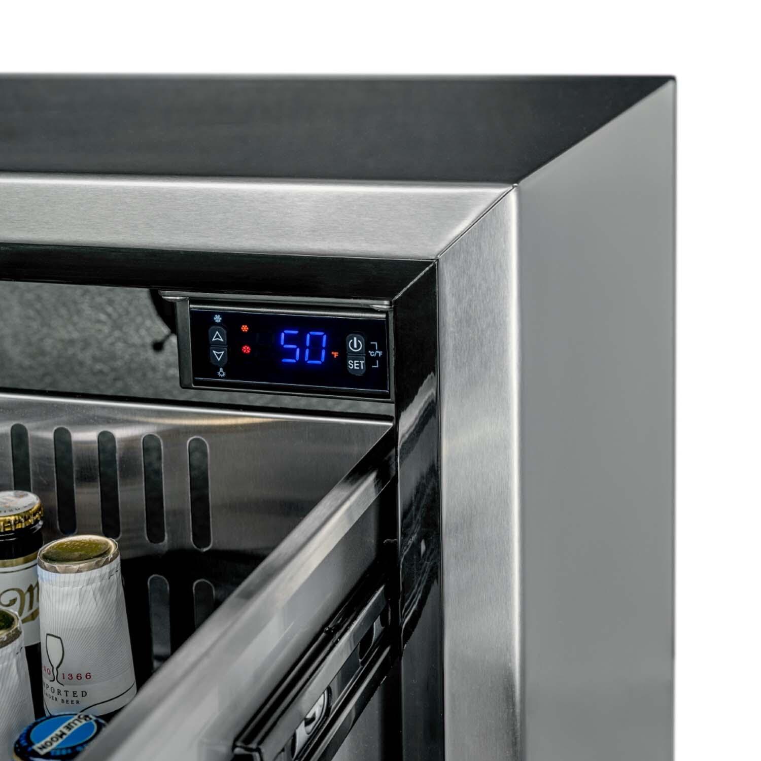 NewAir NCR040SS00 24 Inch 80 Can 20 Bottle Dual Drawer Commercial Built-in Outdoor Wine and Beverage Cooler - Stainless Steel - Controls - Detail thumbnail