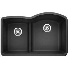 Blanco Diamond 30 X 20 Silgranit II 1-3/4 Reverse Low-Divide Double Bowl Undermount Sink - Anthracite - 441598 image