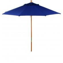 Oxford Garden 9 Ft. Octagonal Hardwood Patio Market Umbrella W/ Pulley - Sunbrella Canvas Navy image