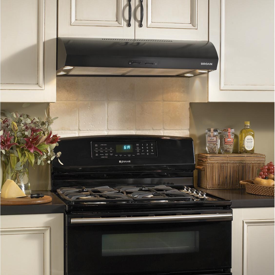 Broan 42-Inch 300 CFM Under Cabinet Range Hood - Black - QP142BL - Lifestyle thumbnail