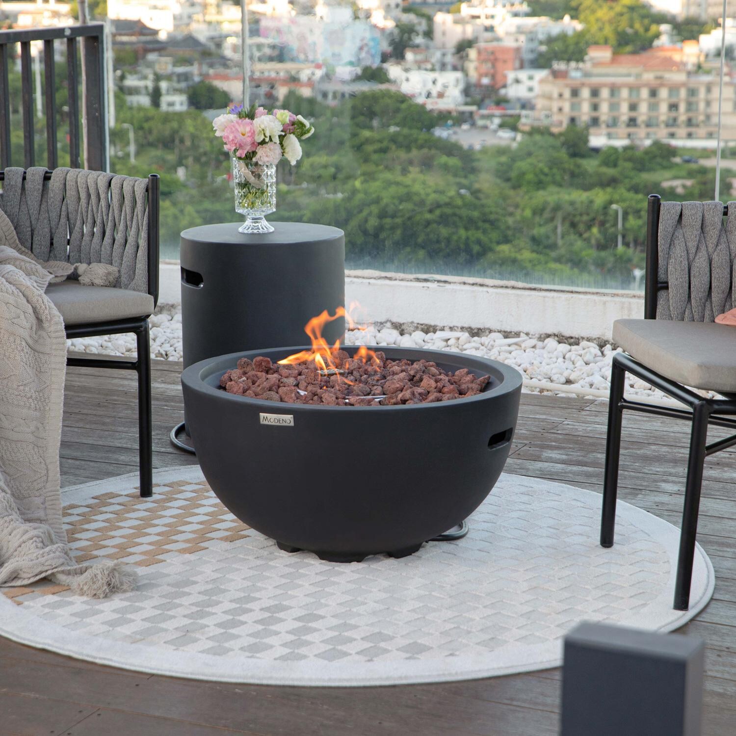Elementi OFG119-NG Modeno Jefferson 26-Inch Natural Gas Fire Bowl - On Balcony thumbnail