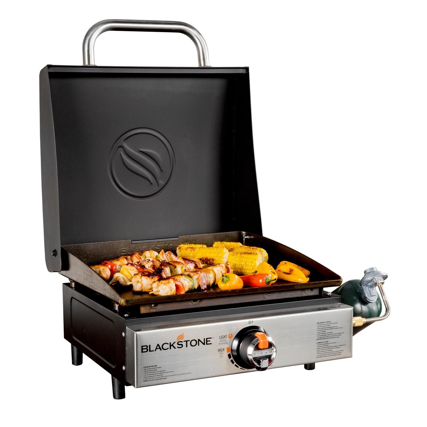 Blackstone - 1814 - Original 17-Inch Tabletop Griddle W/ Hood - Cooking Veggies thumbnail