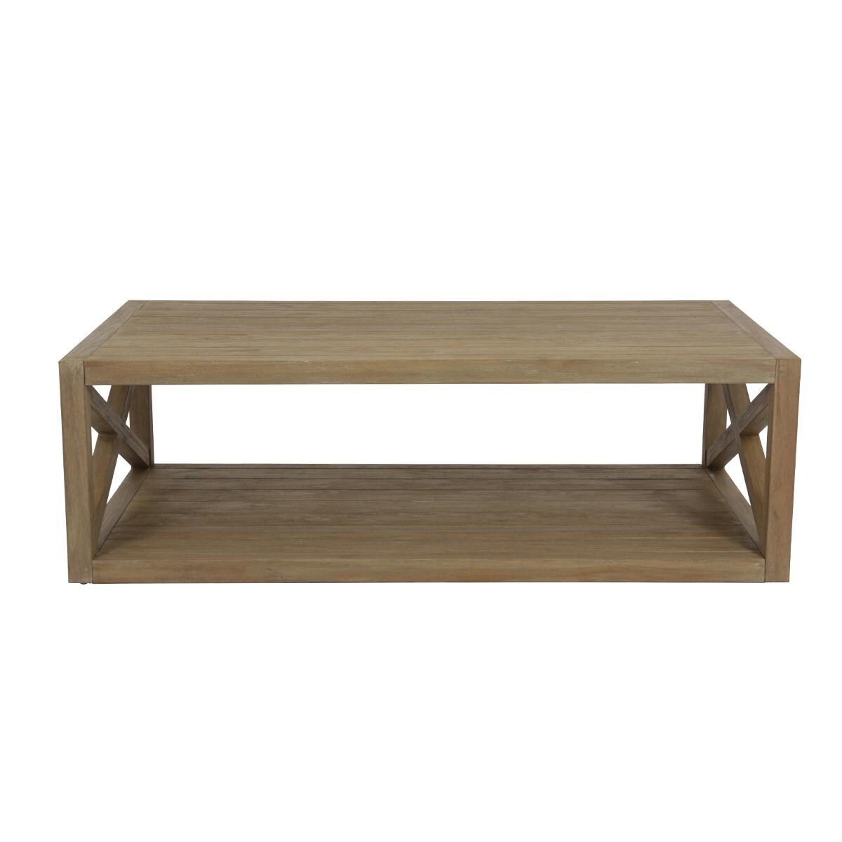 Sunset West - 5501-XCT - Coastal Teak 60 X 30 Inch Rectangular Teak Patio X Coffee Table - Long Side thumbnail