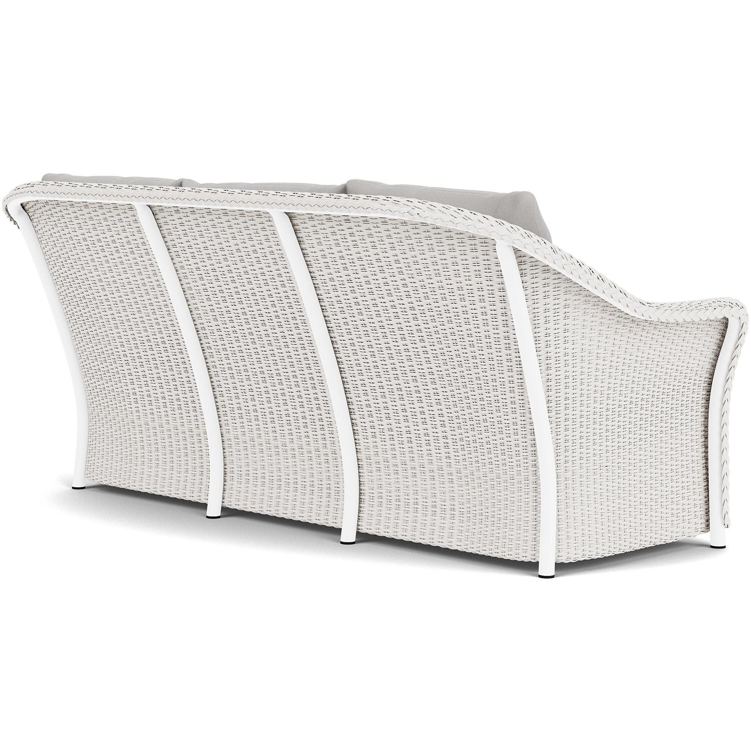 Lloyd Flanders Weekend Retreat Sofa in White Finish W/ Tundra Dove Fabric - Back Right thumbnail