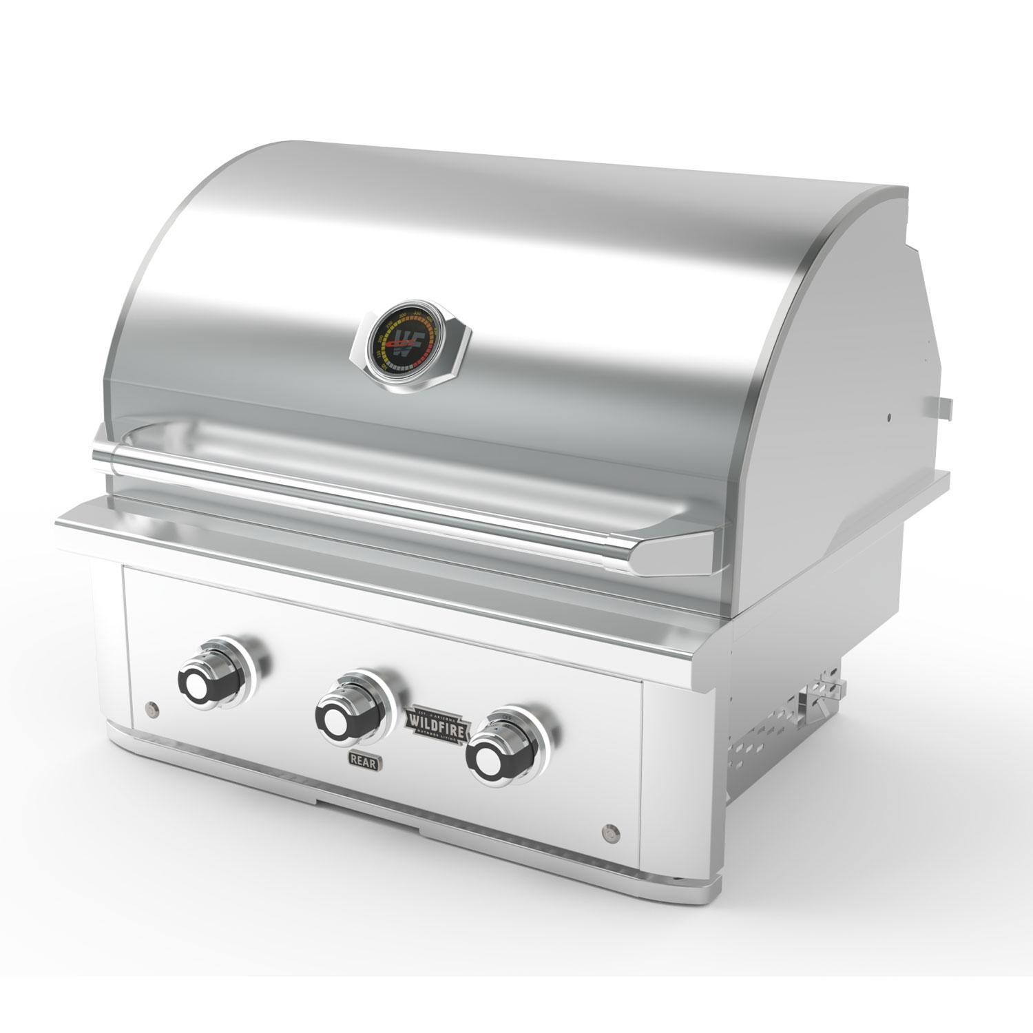 Wildfire WFPRO30G-SS-NG Ranch PRO 30 Inch SS Natural Gas Grill - Angled - White Background thumbnail