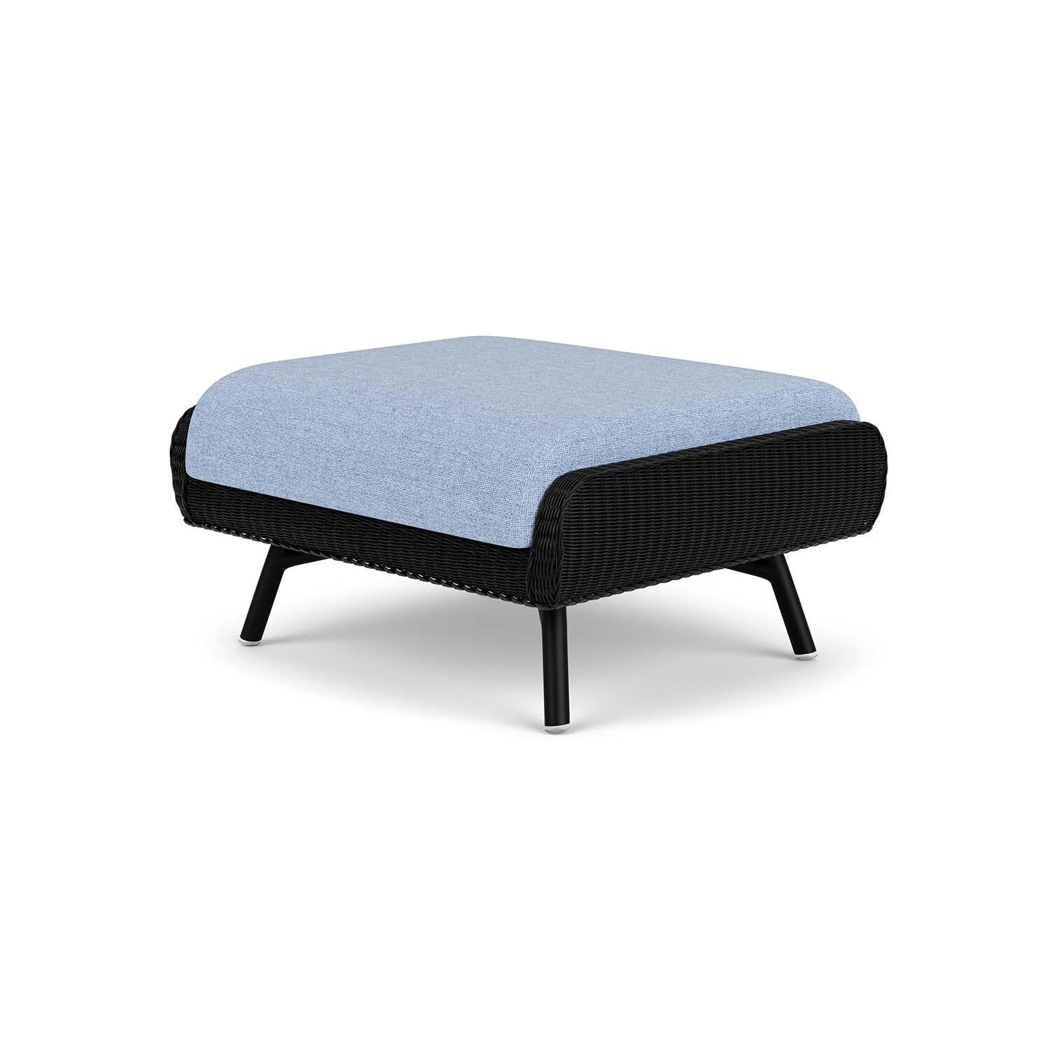 Lloyd Flanders Essence Ottoman W/Demo Skyway Fabric - Ebony Finish - Back Right thumbnail