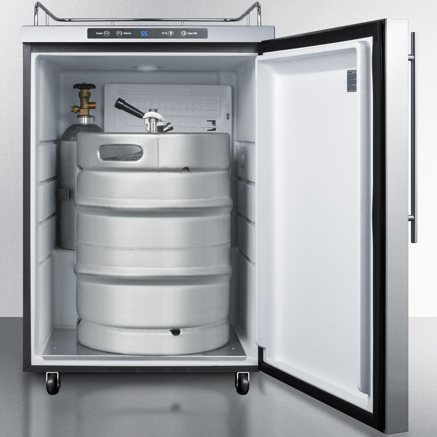 Summit Commercial SBC635MOS7NKHV 24-Inch 5.6 Cu. Ft. Outdoor Rated DIY Tap Beer Dispenser / Kegerator - Professional Handle - Shown With Keg (not included) thumbnail