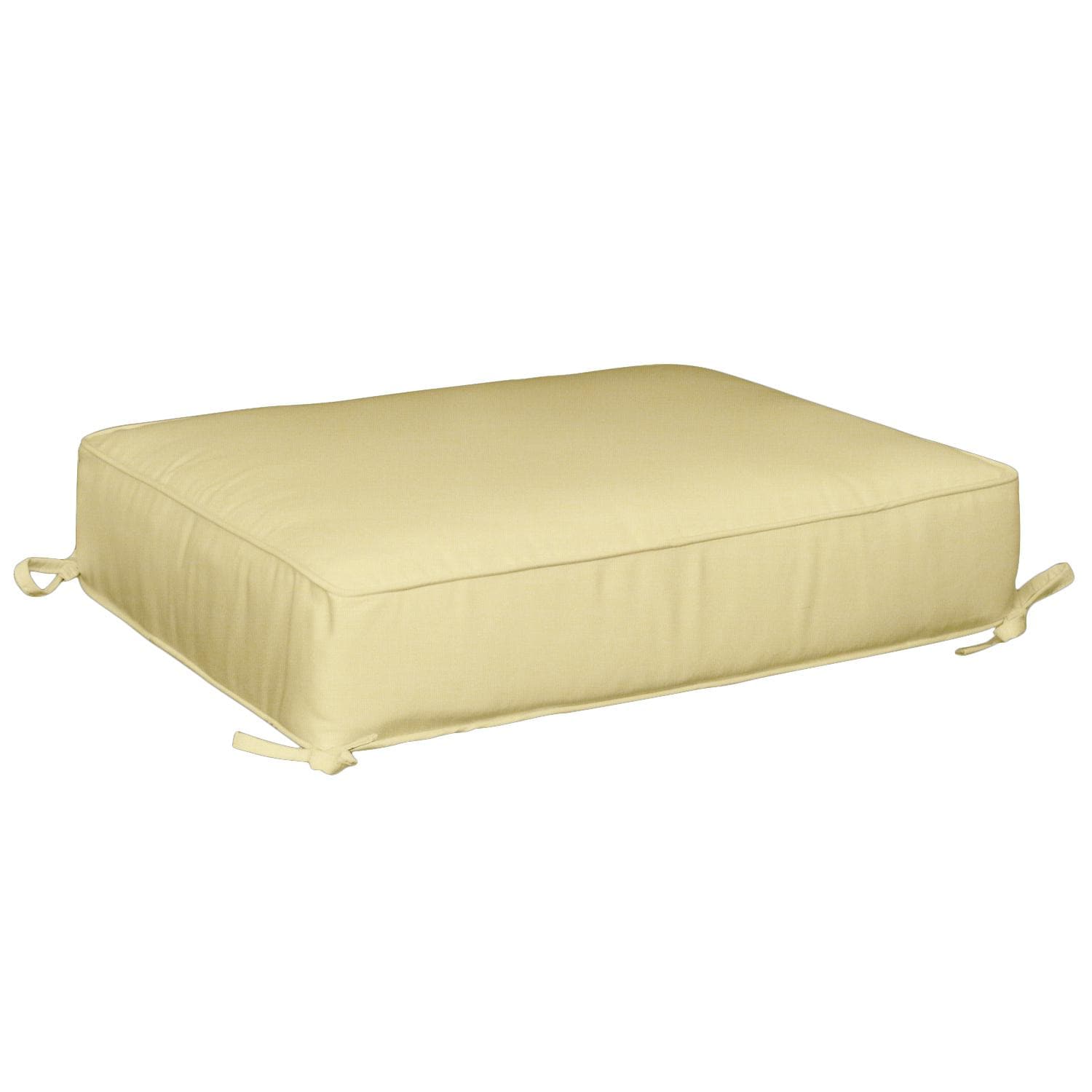 Sunbrella Canvas Buttercup Large Outdoor Replacement Ottoman Cushion W/ Piping By UltimatePatio.com thumbnail