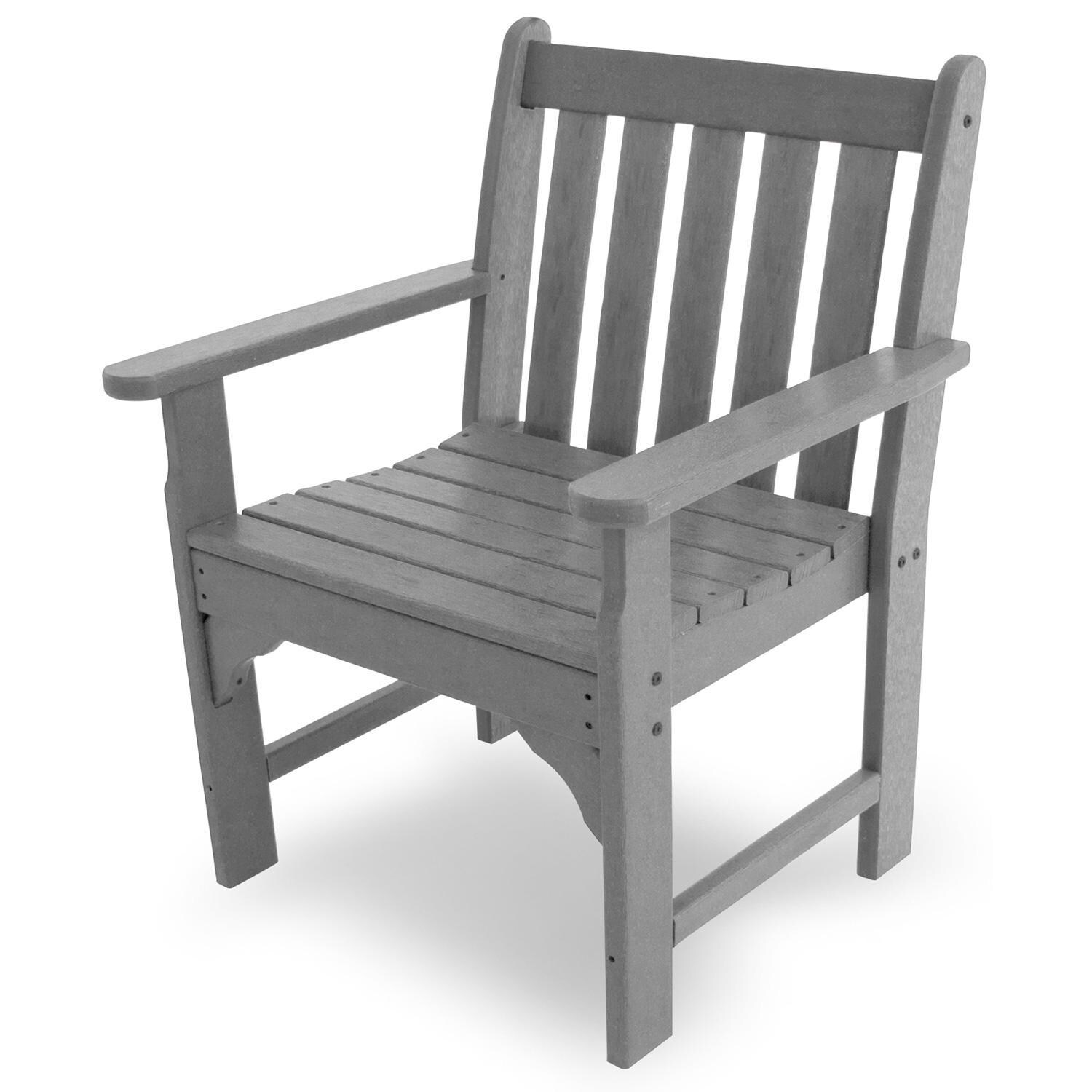 POLYWOOD Vineyard Garden Arm Chair - Slate Grey : BBQGuys