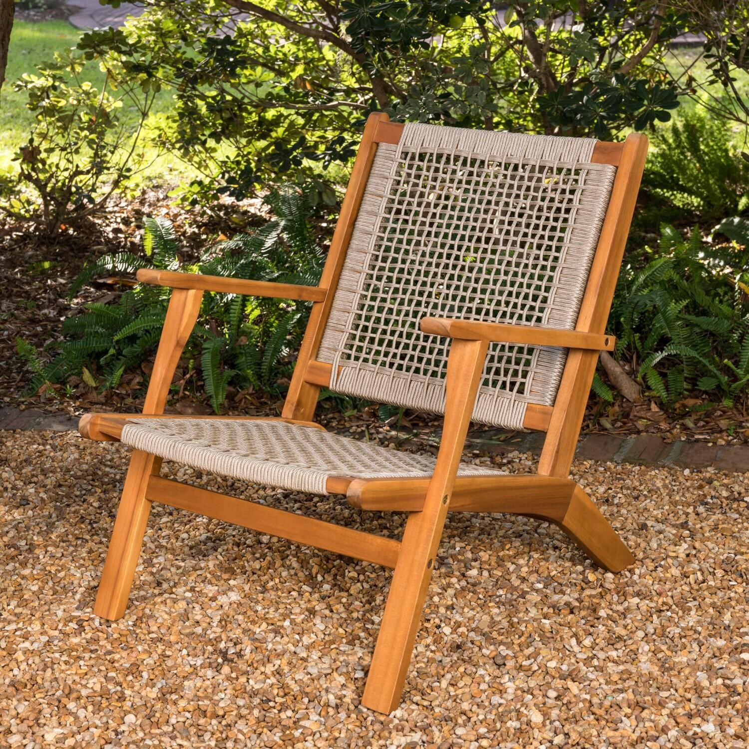 Crewview Woven Rope Club Chair in Natural by Ultimate Patio