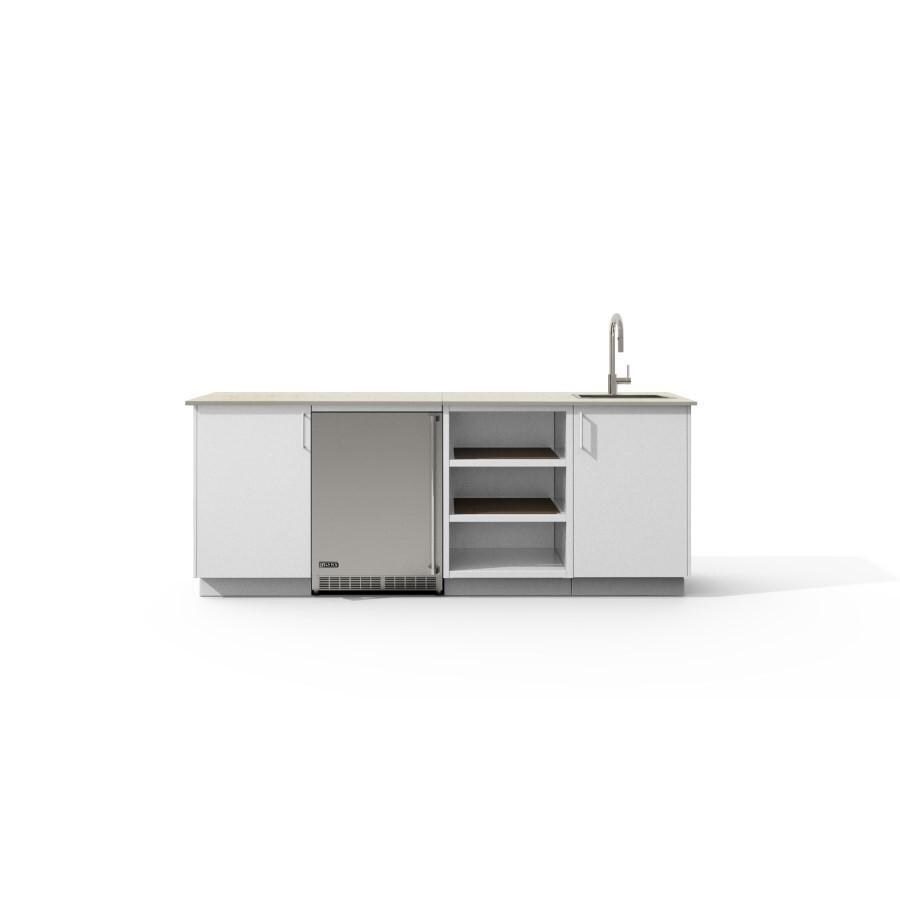 Urban Bonfire Celeste Outdoor Kitchen w/ Lynx 24-Inch 5.3 Cu. Ft. Refrigerator, Danae Dekton Countertop & Chantilly Finish - B-Celeste-Danae-Chantilly