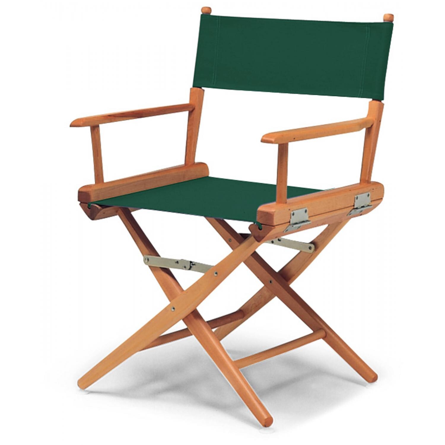 World Famous Dining Height Director Chair By Telescope Casual - Varnish/Forest Green thumbnail