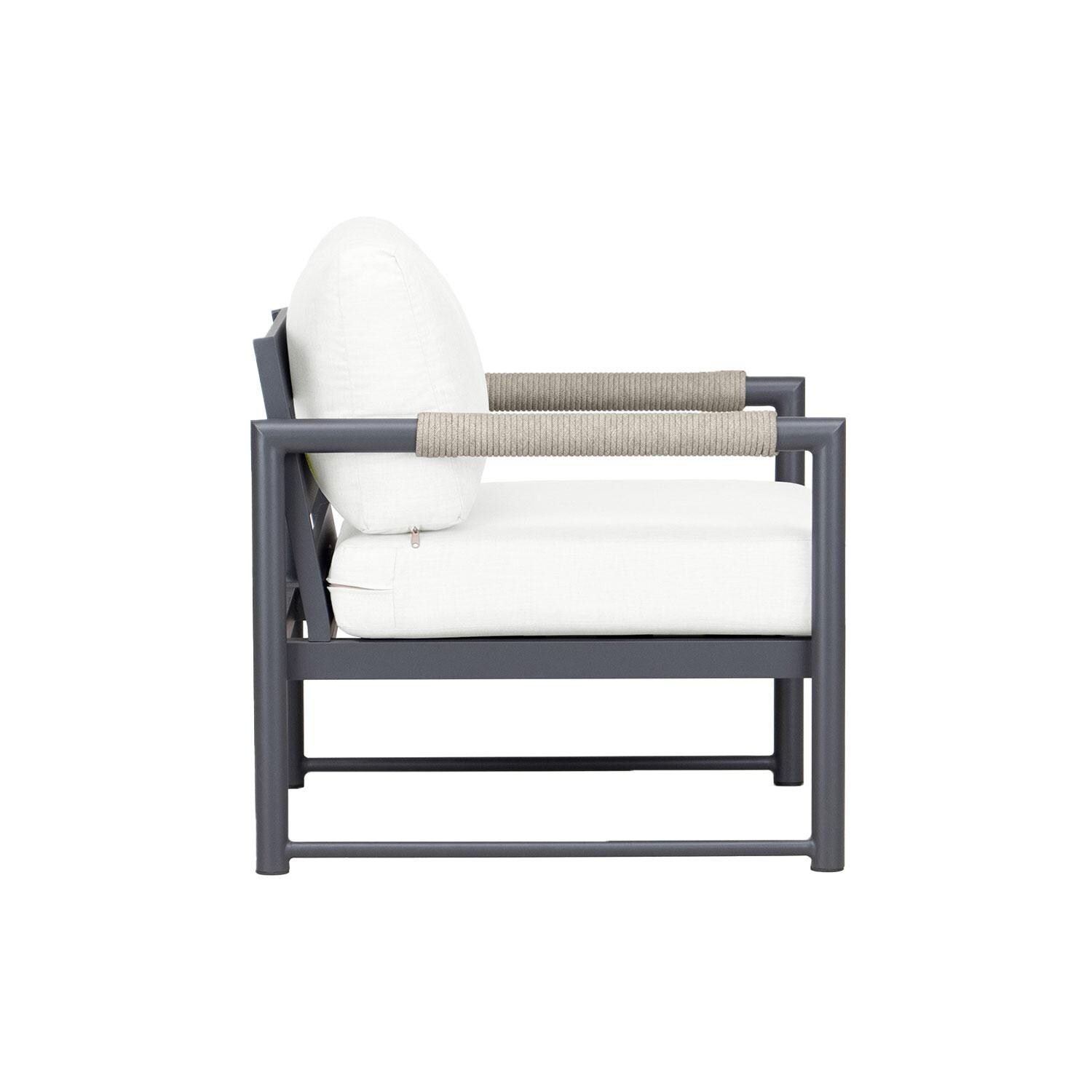 Lakeview AVEBAY-SL-PG-CC-CN Avenue Bay Slate/Pebble Gray Club Chair - Canvas Natural - Side View - White Background thumbnail