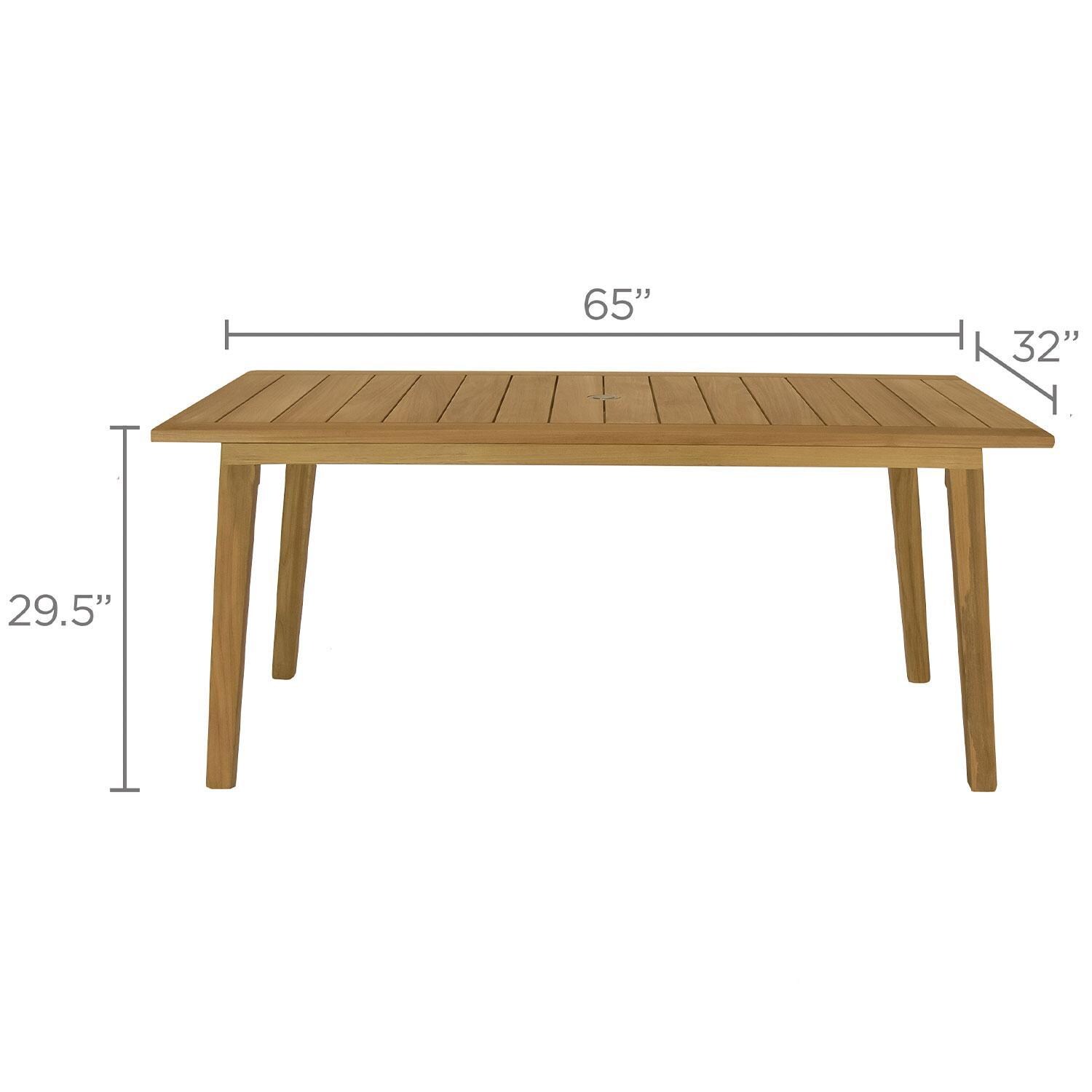 Admiral 65 Inch Dining Table by Royal Teak Collection - Dimensions - Diagram thumbnail