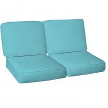 Sunbrella Canvas Aruba 4 Piece Small Outdoor Replacement Loveseat Cushion Set W/ Piping By BBQGuys image