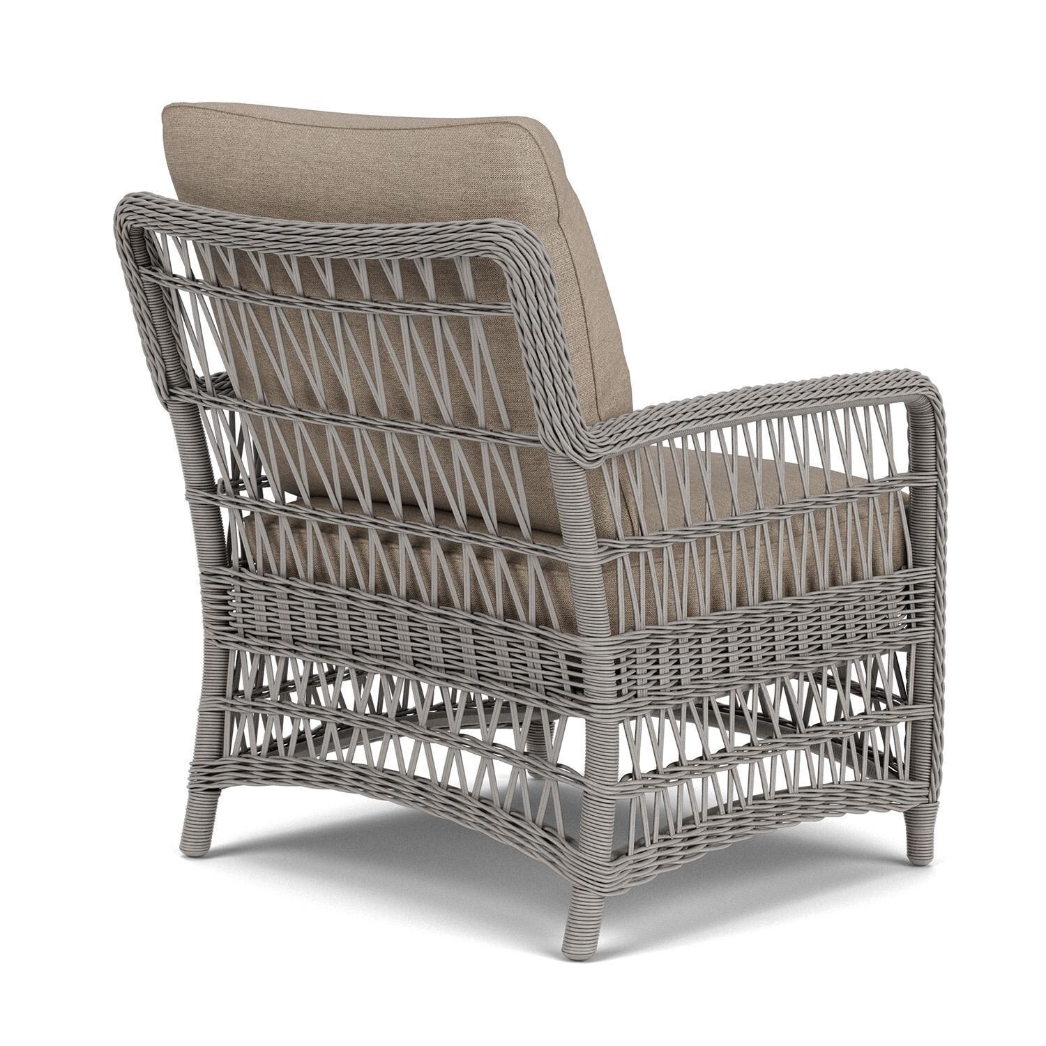Lloyd Flanders Mackinac Lounge Chair in Putty Finish with Demo Oatmeal Fabric - Rear Right thumbnail
