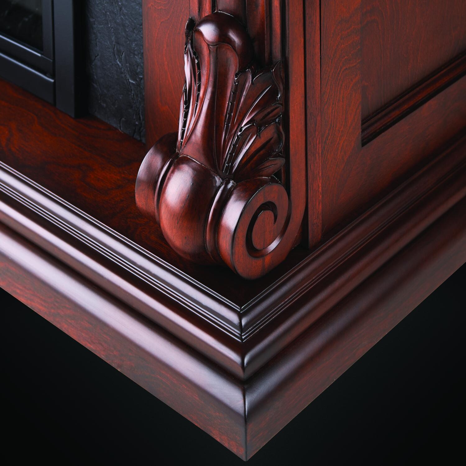 Napoleon Monroe 33-Inch Electric Fireplace - Burnished Walnut - Moulding Detail thumbnail