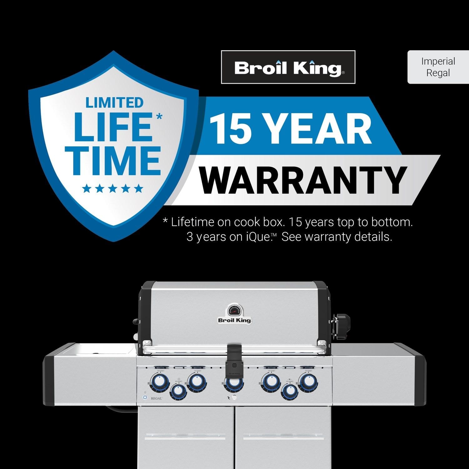 Broil King 958944 Regal S 590 PRO IR 5-Burner Propane Gas Grill With Rotisserie & Infrared Side Burner - Stainless Steel - 15 Year Warranty - Detail thumbnail