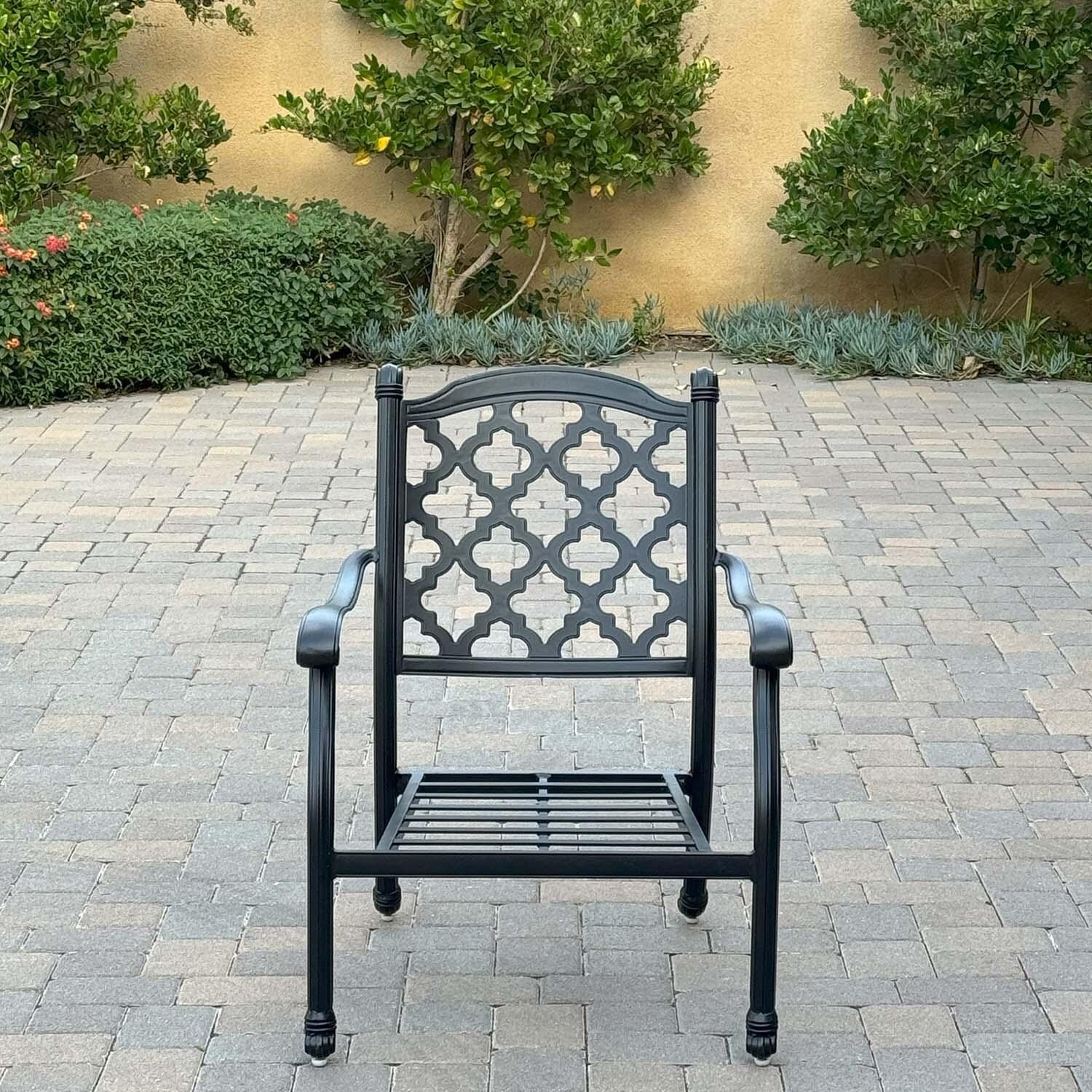 Madison 5 Pc Cast Aluminum Fire Pit Seating Set in Antique Bronze/Sesame by Darlee - Chair Frame - Detail thumbnail