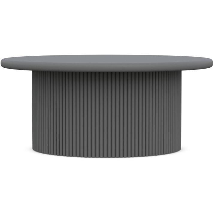 Azzurro Living Palma 40 Inch Charcoal Aluminum Coffee Table - Angled - White Background thumbnail