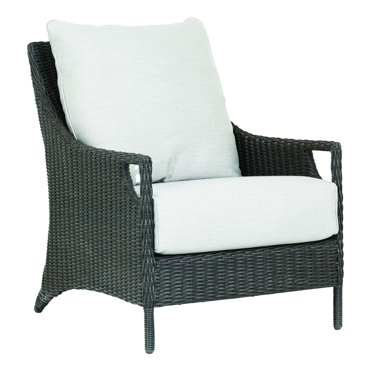Lagos Resin Wicker Club Chair in Cast Silver by Sunset West - White Background thumbnail