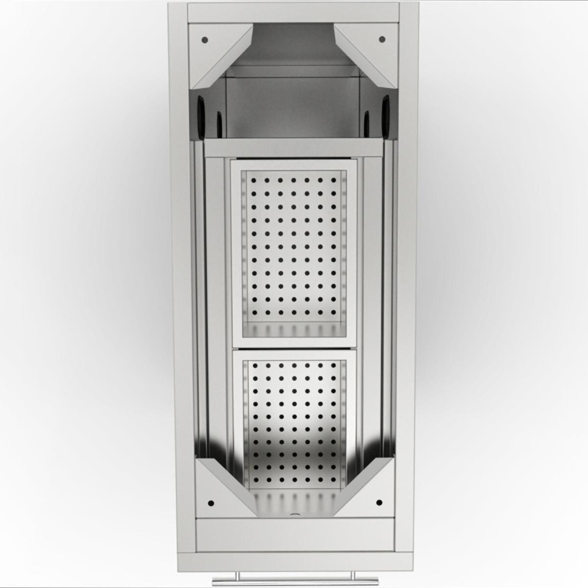 Sunstone SBC12SSRD 12-in Outdoor Kitchen Spice Rack Island Cabinet - Overhead Interior View - White Background thumbnail