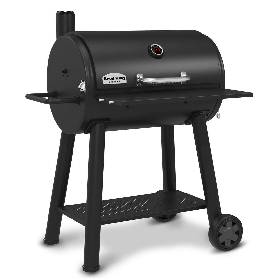 Broil King Smoke 38 Inch Offset Charcoal Smoker - Angled View thumbnail