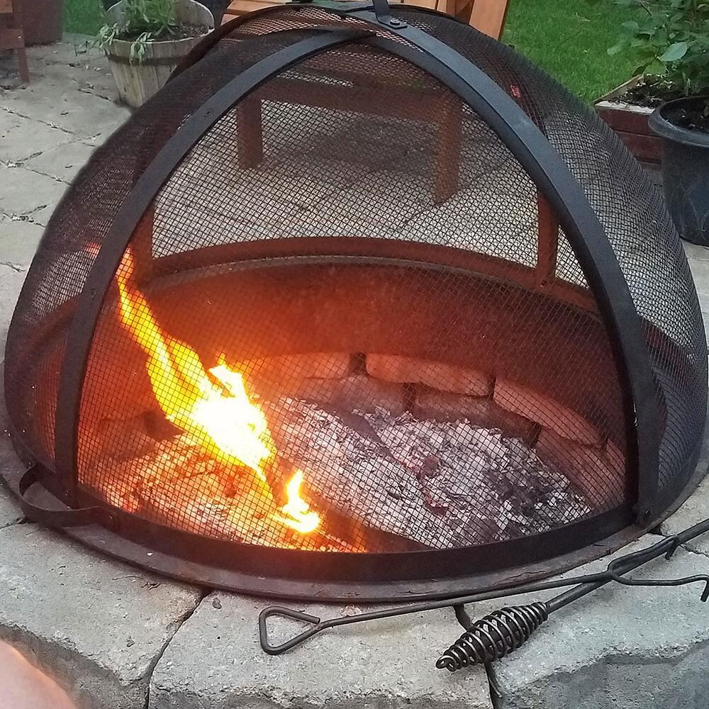 Ultimate Patio 32-Inch Easy Access Fire Pit Spark Screen - Protection Against Sparks thumbnail