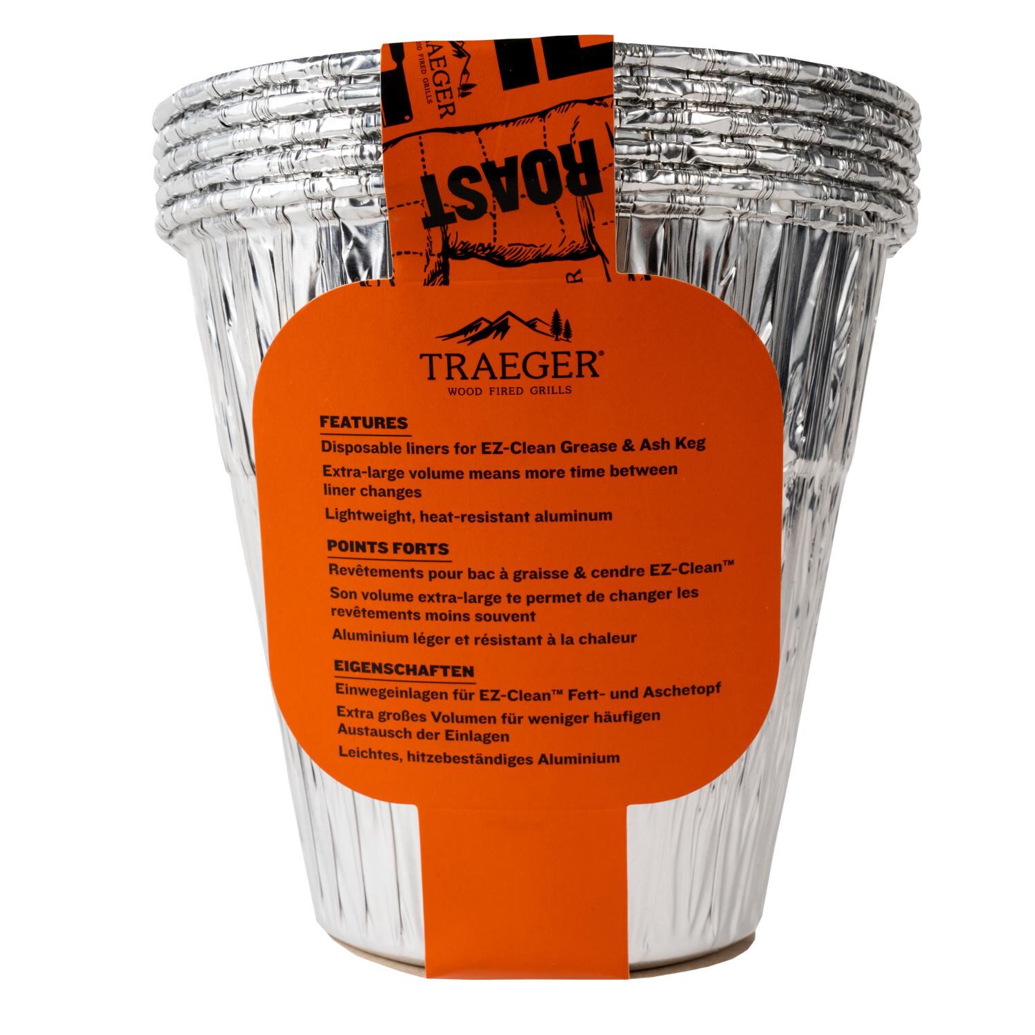 Traeger BAC608 Grease & Ash Keg Liner 5 Pack - Back Label thumbnail