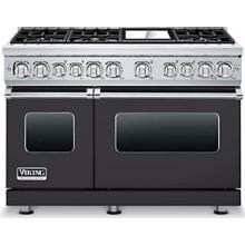 Viking Professional 7 Series 48-Inch 6 Burner Propane Gas Dual Fuel Range With Griddle - Graphite Gray - VDR7486GGGLP image