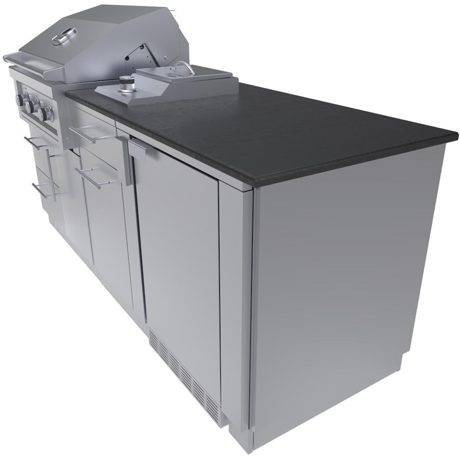 Sunstone Grills SCPTANGO-LP TANGO 7 Ft Outdoor Grilling Station Package in Propane - Front Angle 2 - White Background thumbnail