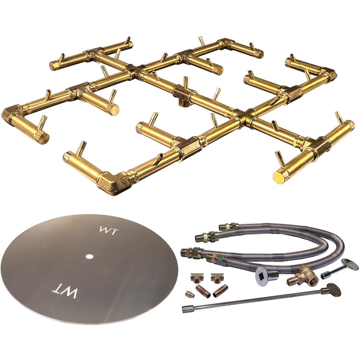 Warming Trends CFB300NGALPL42CFK2 42-Inch Round Natural Gas Fire Pit Burner Kit W/ 30.5-Inch Original Crossfire Brass Burner - Match Light Ignition thumbnail