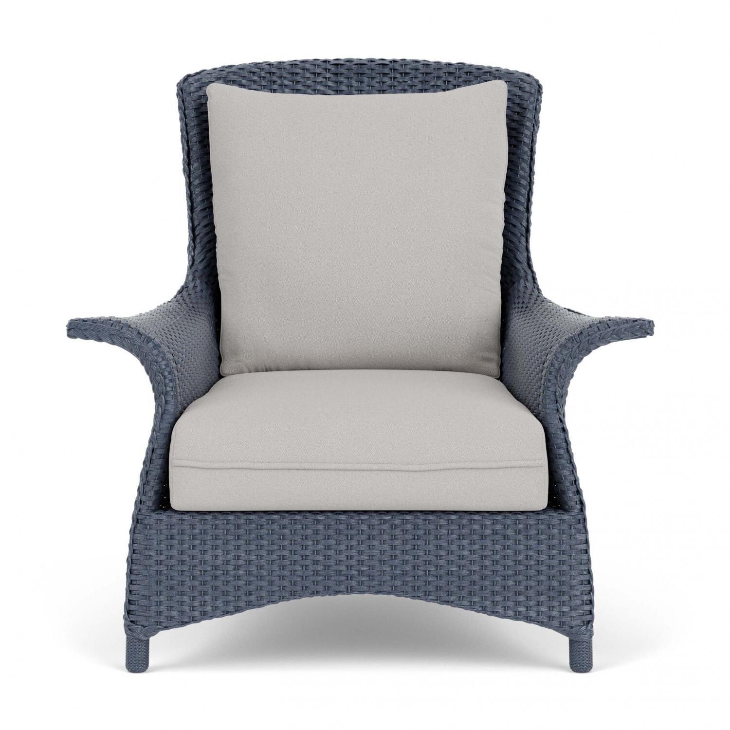Lloyd Flanders Mandalay Lounge Chair in Denim Blue Finish with Tundra Dove Fabric thumbnail