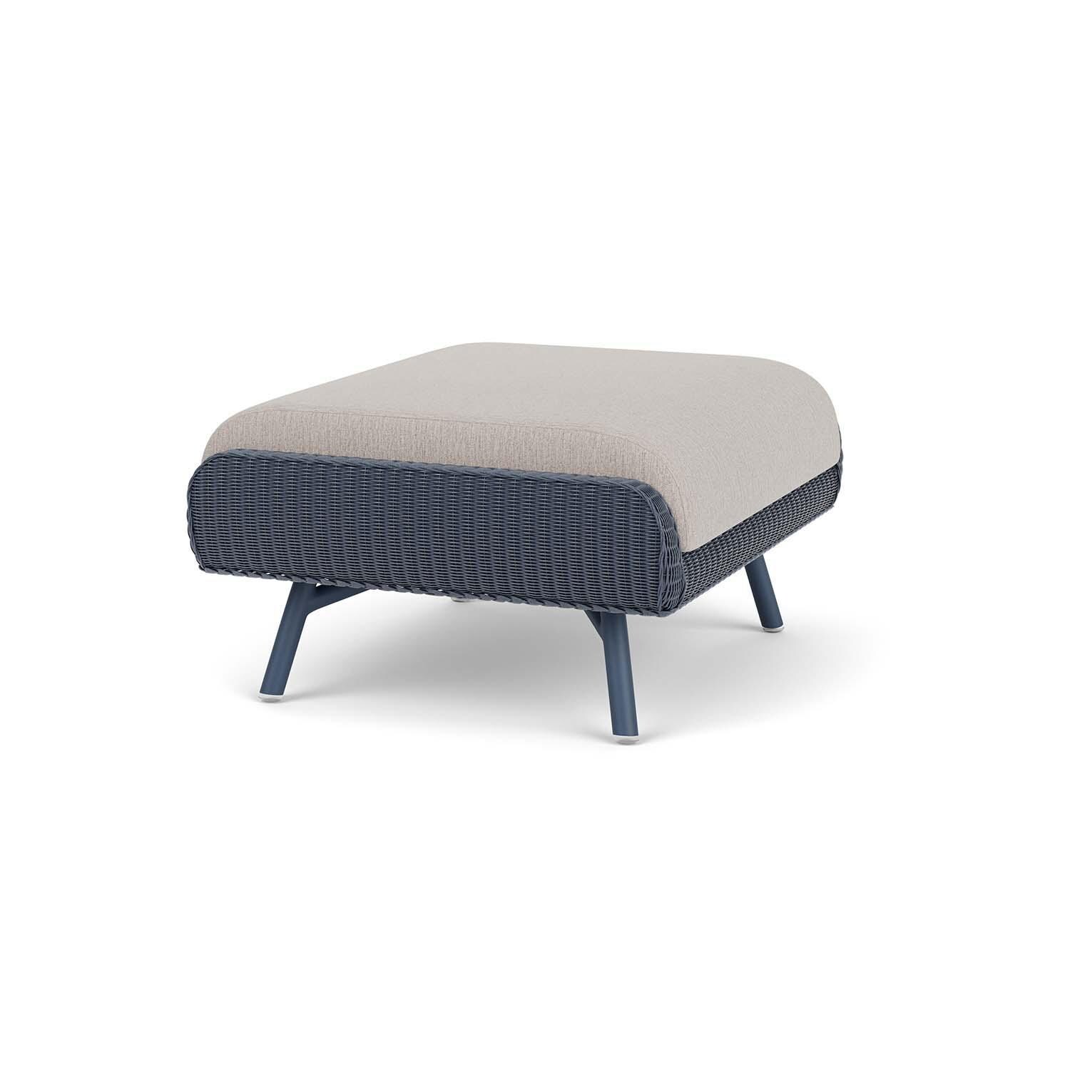 Lloyd Flanders Essence Ottoman W/Remy Cloud Fabric - Denim Blue Finish - Angled thumbnail