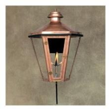 Legendary Lighting Apollo 1 Copper Gas Light - Propane With Wall Bracket image