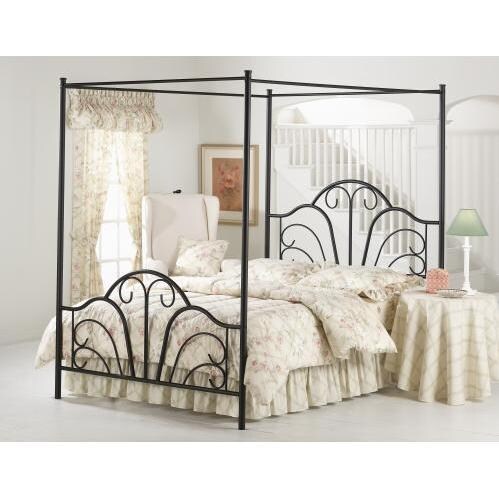 Hillsdale Dover Black Metal Canopy Bed Set Without Frame - King - 348BKP