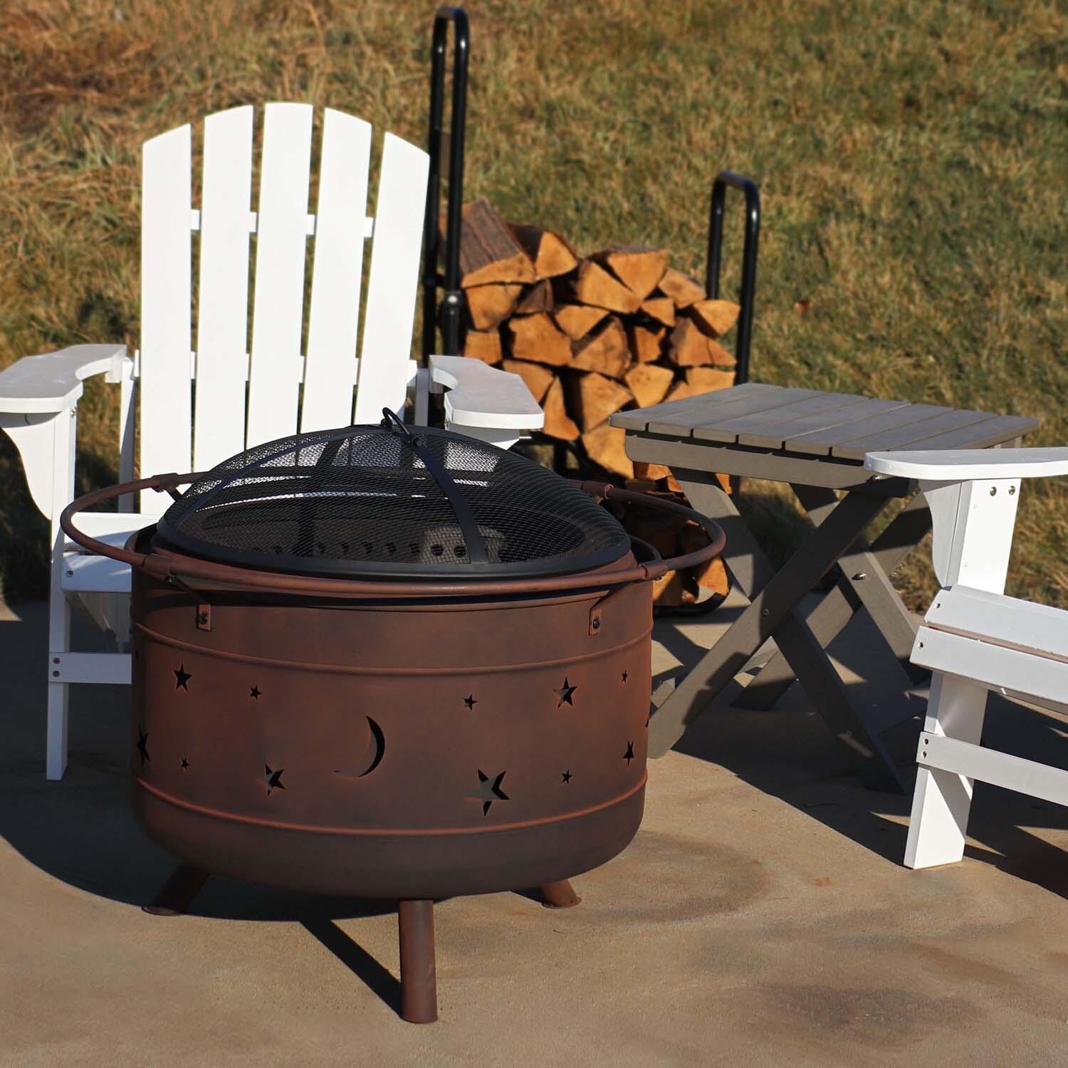 Cosmic 30 Inch Smokeless Wood Burning Fire Pit w/ Screen in Bronze By Ultimate Patio - Lifestyle thumbnail