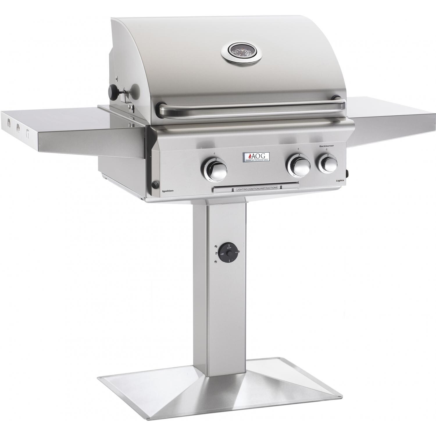 American Outdoor Grill L-Series 24-Inch 2-Burner Freestanding Natural Gas Grill On Pedestal With Rotisserie - 24NPL thumbnail