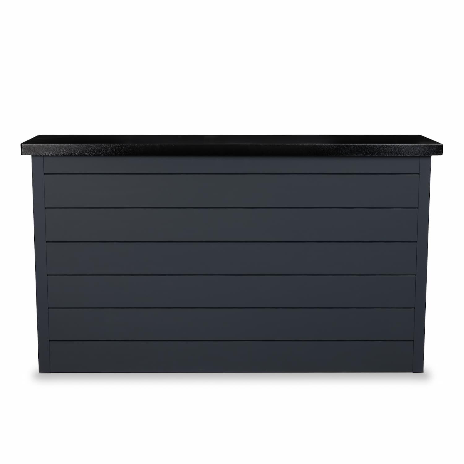 BBQGuys Signature 72 Inch 360 Degree Swivel Outdoor TV Lift Cabinet | Asphalt Gray w/ Black Aluminum - Front - White Background thumbnail