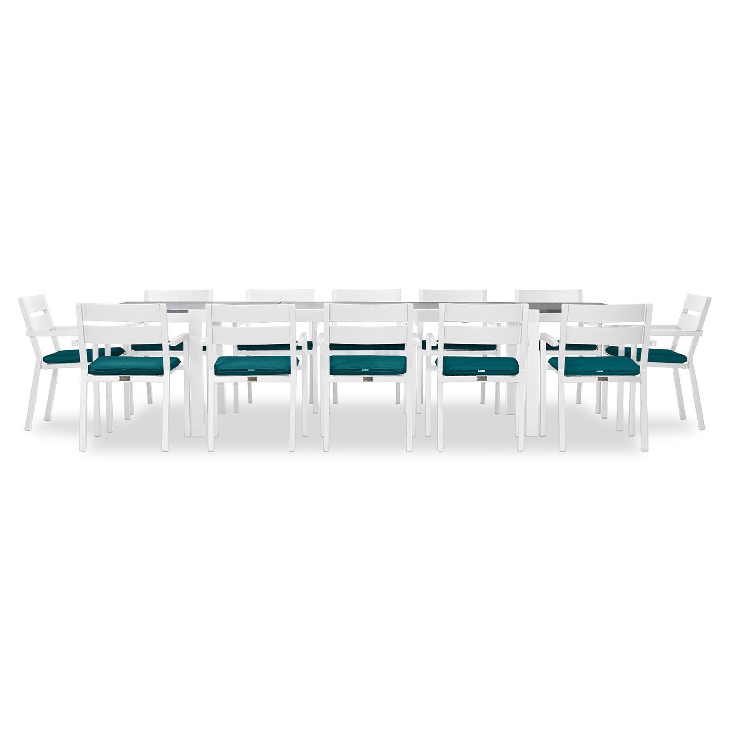 Calm Bay 13 Pc Extendable Dining Set in White/Spectrum Peacock by Lakeview - White Background 3 thumbnail